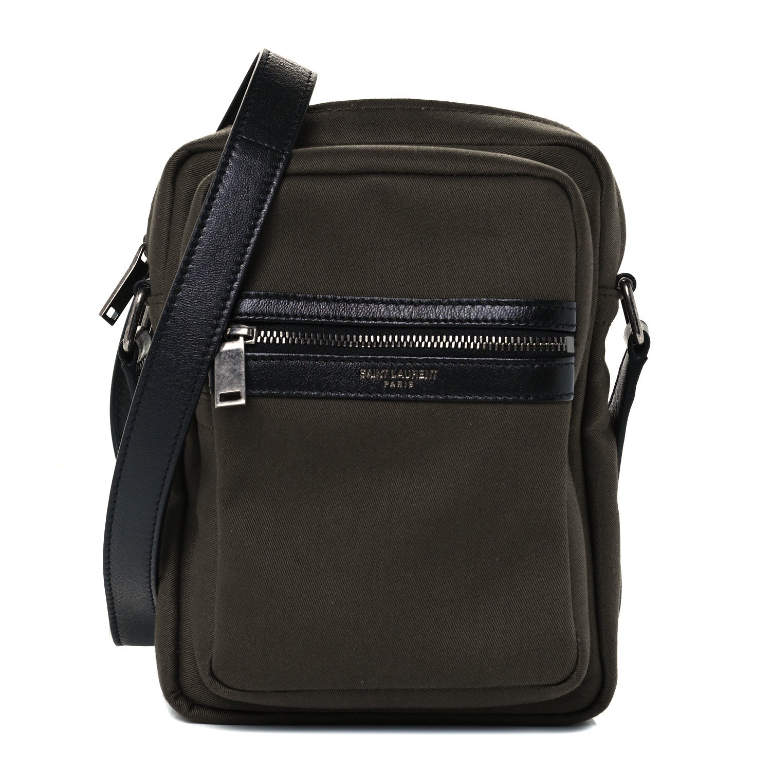 Saint Laurent Canvas Sid Messenger Bag Olive 1 of 10