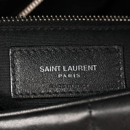 Saint Laurent Lambskin Quilted Medium Loulou Puffer Monogram Chain Satchel Black 6 of 15