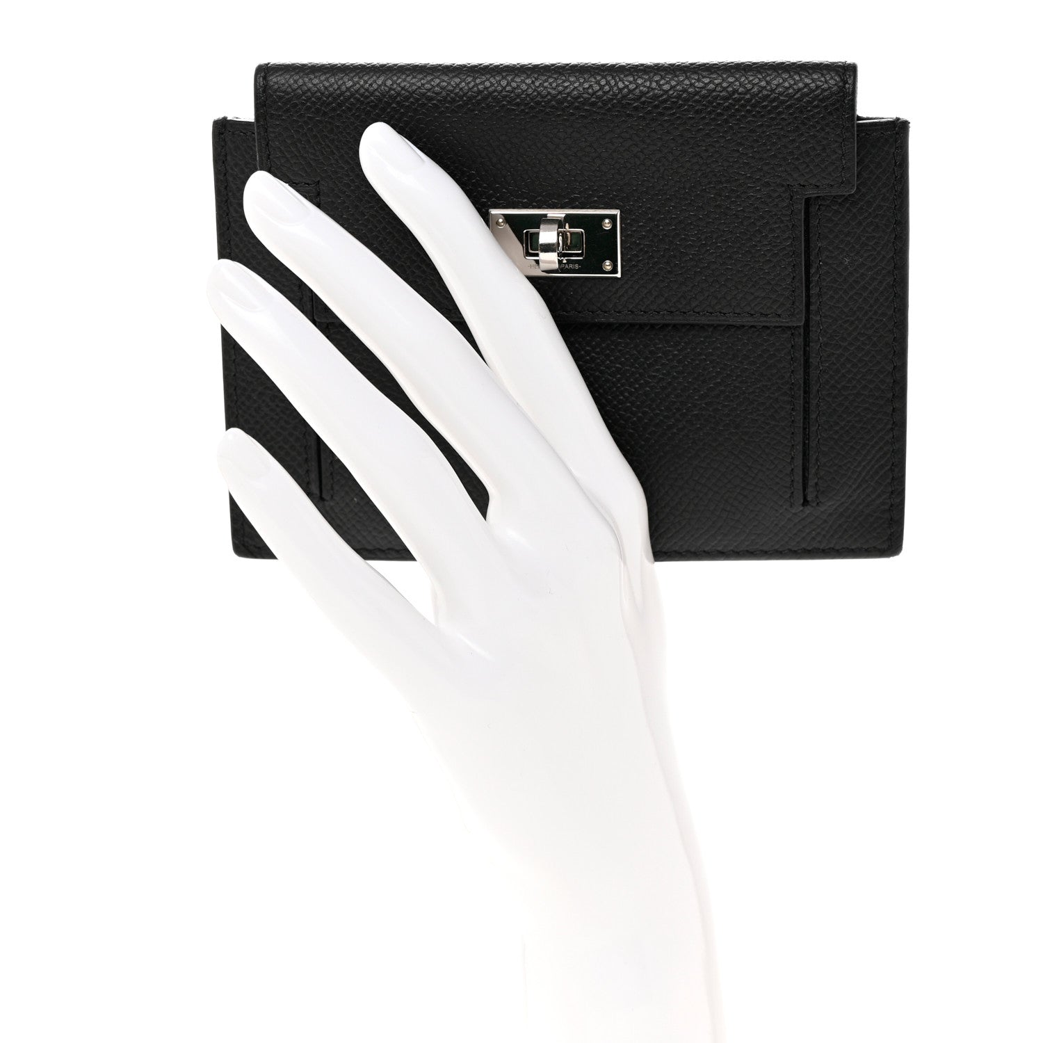 Hermes Epsom Kelly Pocket Compact Wallet Black 2 of 10