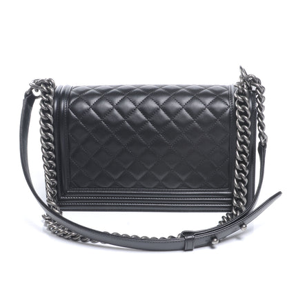 Chanel Lambskin Quilted Medium Boy Flap Black 4 of 9
