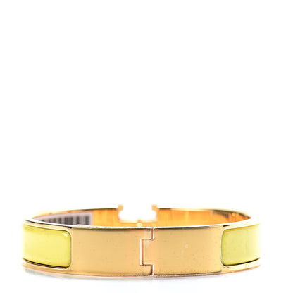Hermes Enamel Narrow Clic Clac H Bracelet PM Jaune Tennis 3 of 7