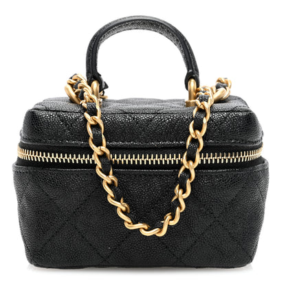 Chanel Caviar Quilted Mini Top Handle Vanity With Chain Black 1 of 10