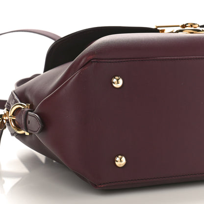 Salvatore Ferragamo Calfskin Fiamma Bag Rouge Black 7 of 8
