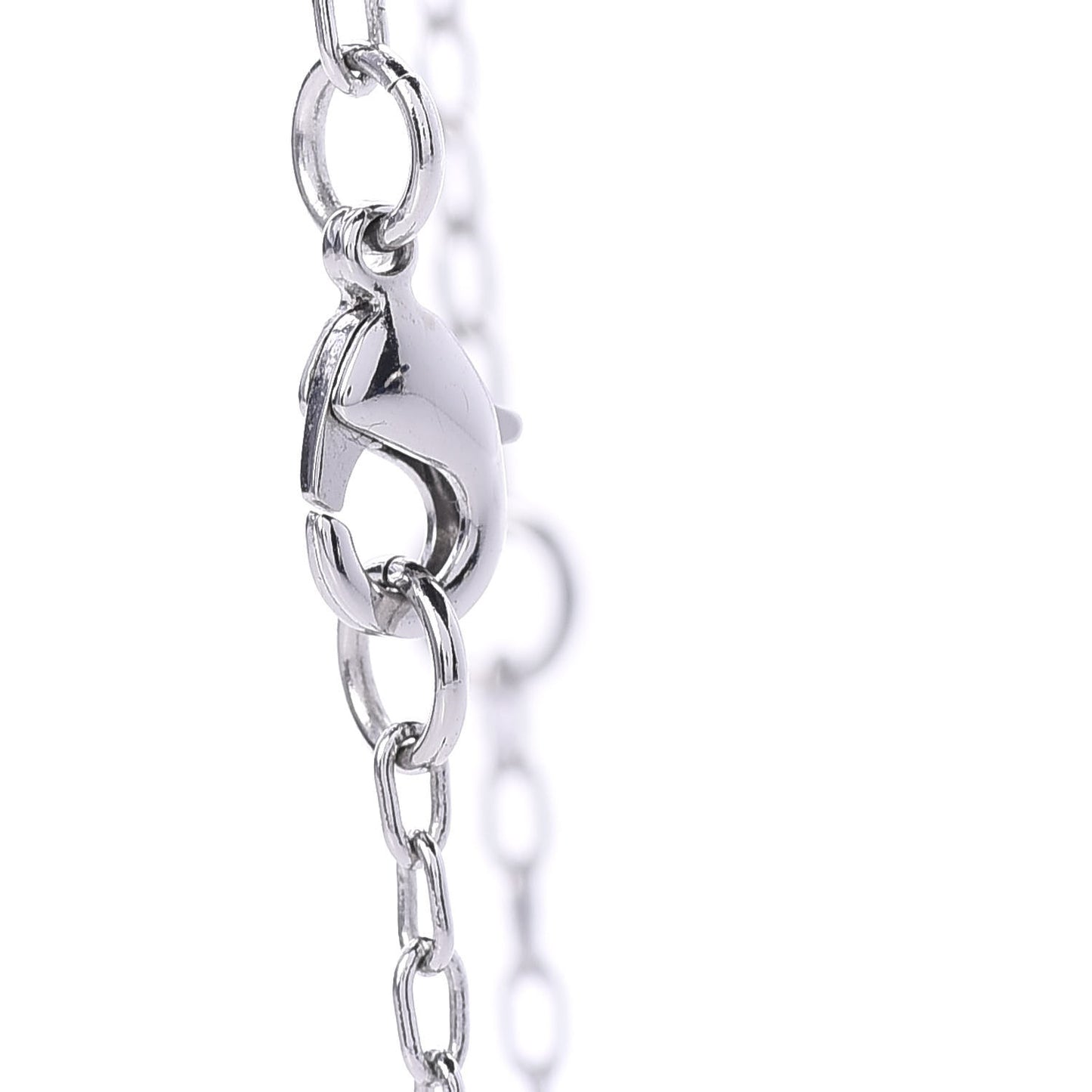 Pearl Crystal Bow Charm Necklace Silver Black