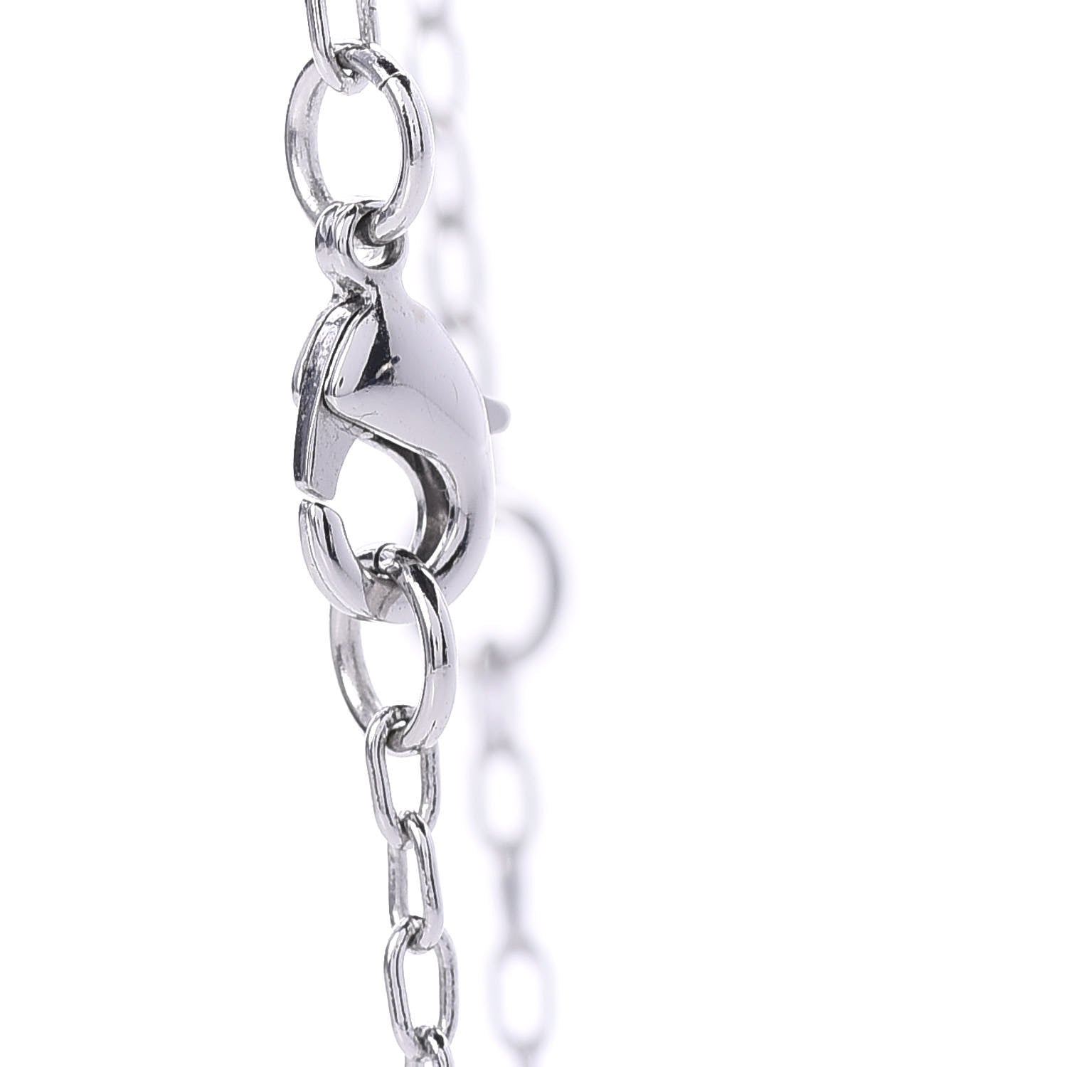 Christian Dior Pearl Crystal Bow Charm Necklace Silver Black 3 of 4