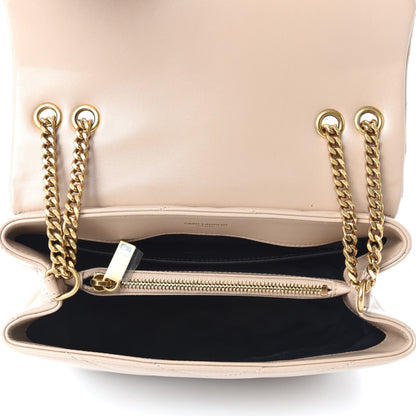 Saint Laurent Calfskin Y Quilted Monogram Small Loulou Chain Satchel Dark Beige 5 of 11