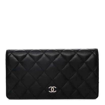 Chanel Lambskin Quilted Yen Wallet Black 1 of 18