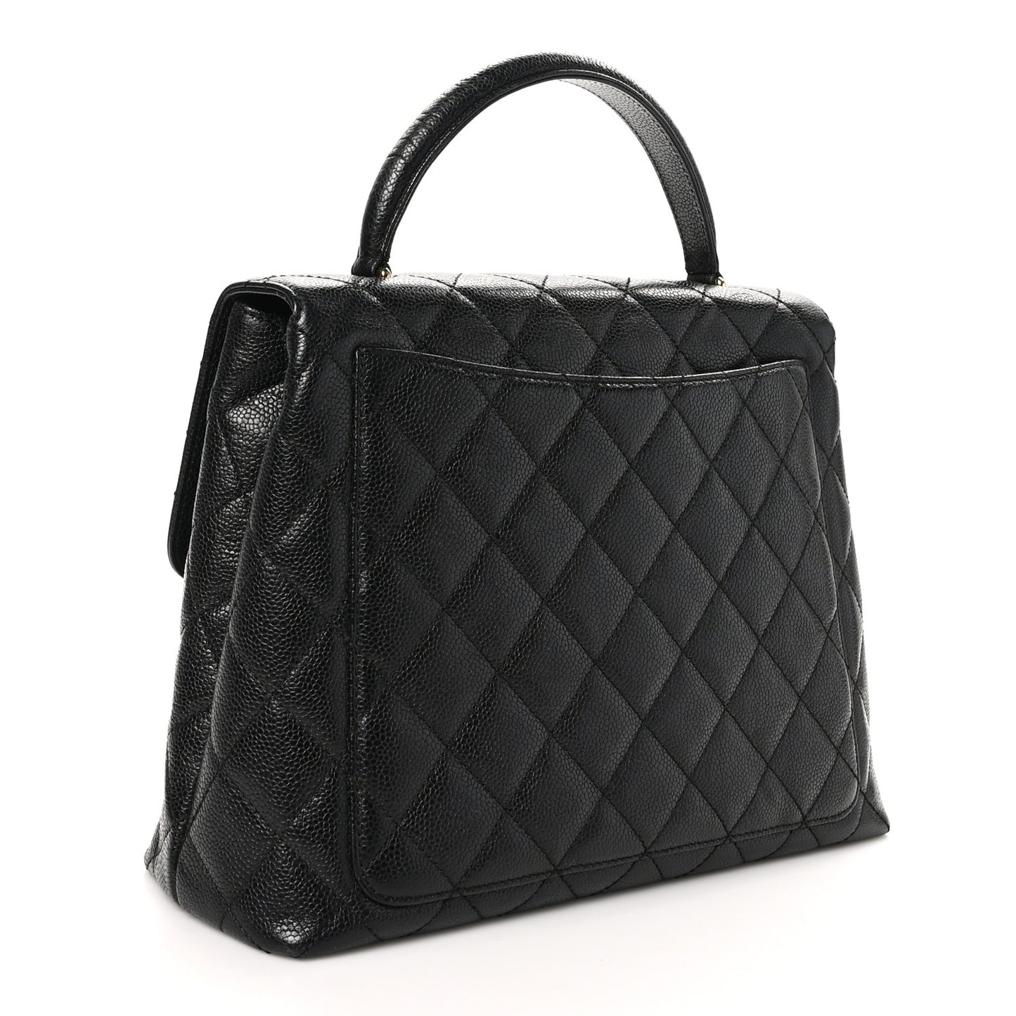 Caviar Quilted Jumbo Kelly Flap Black