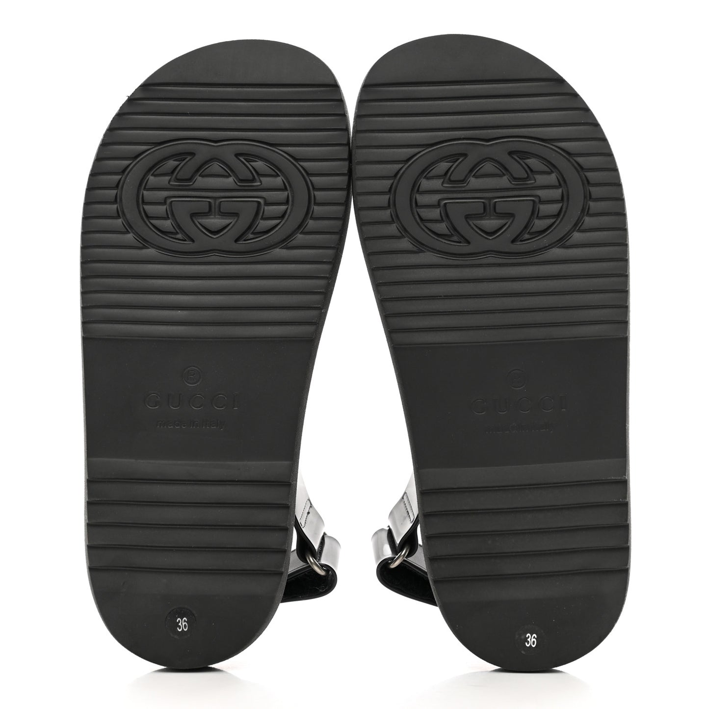 Rubber Mini Double G Womens Dad Sandals 36 Black