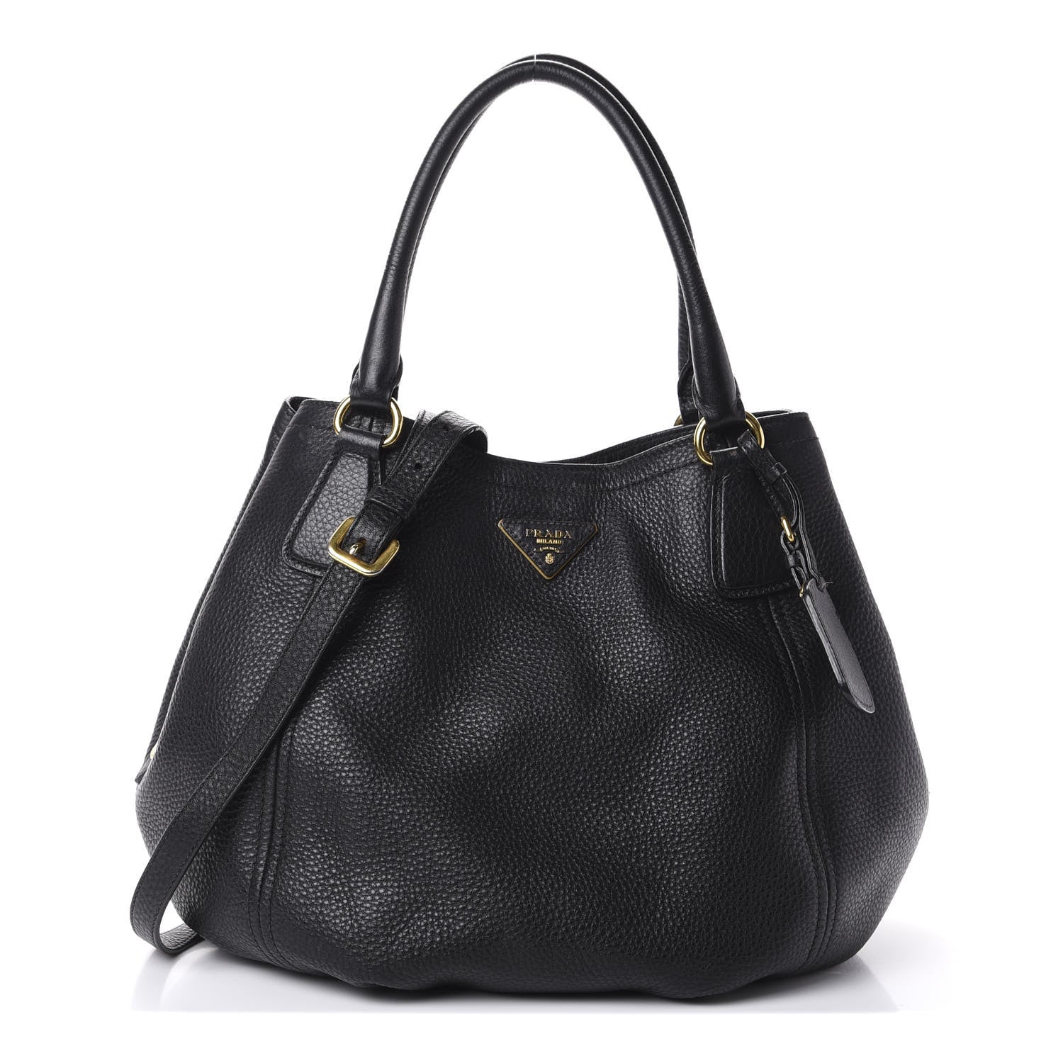 Prada Vitello Daino Tote Black 1 of 12