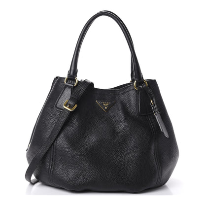 Prada Vitello Daino Tote Black 1 of 12