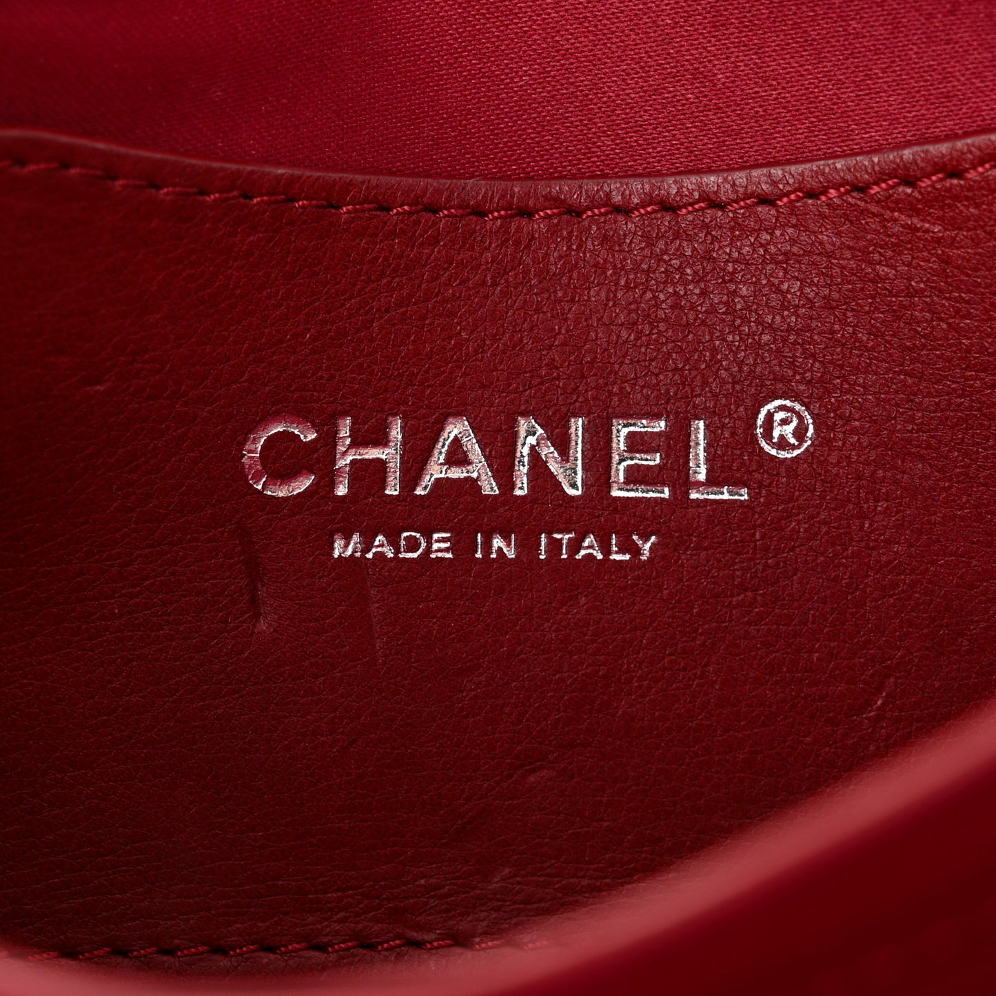 Calfskin Stitched Clutch Flap Red