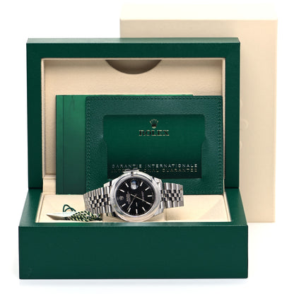 Rolex Stainless Steel 41mm Oyster Perpetual Datejust Watch Black 126300 5 of 5