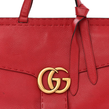 Gucci Calfskin Medium GG Marmont Top Handle Bag Vulcanic Red 8 of 18