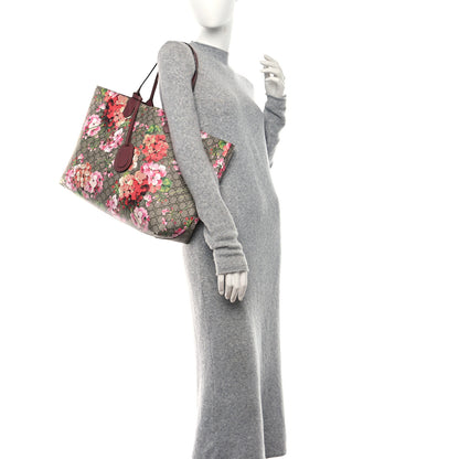 Gucci GG Supreme Monogram Blooms Small Reversible Tote Beige Multicolor Dry Rose 2 of 29