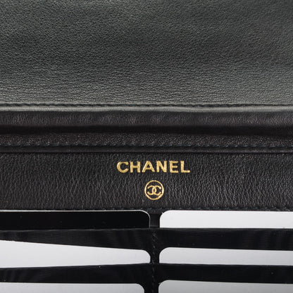 Chanel Lambskin Timeless CC Wallet On Chain WOC Black 6 of 8