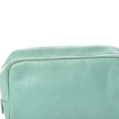 Chanel Caviar CC Large Cosmetic Case Green 15 of 16
