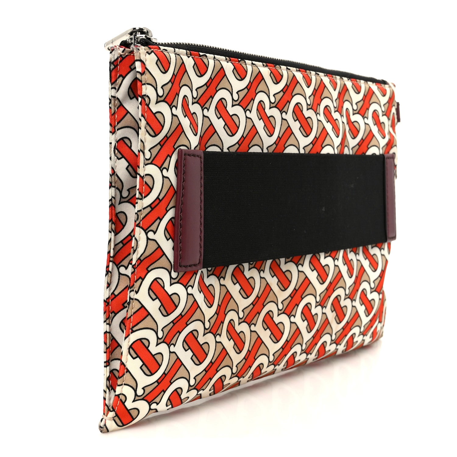 Burberry Monogram Nylon Edin Zip Pouch Vermillion Vermillion 3 of 9