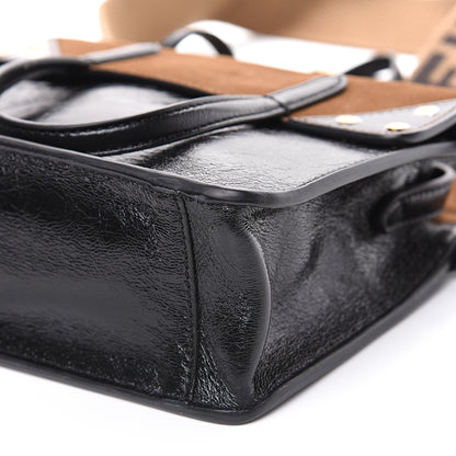 Fendi Agnello Old Shine Vitello Go Rain Small Flip Tote Black Marrone 7 of 7