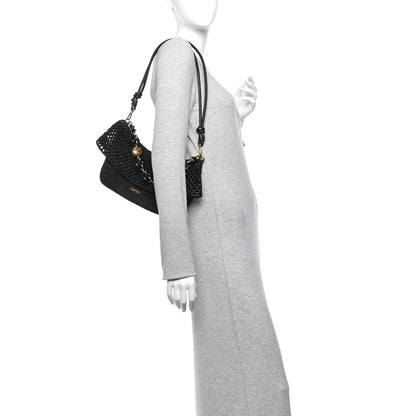 Loewe Raffia Donut Chain Medium Ola Shoulder Bag Black 2 of 12