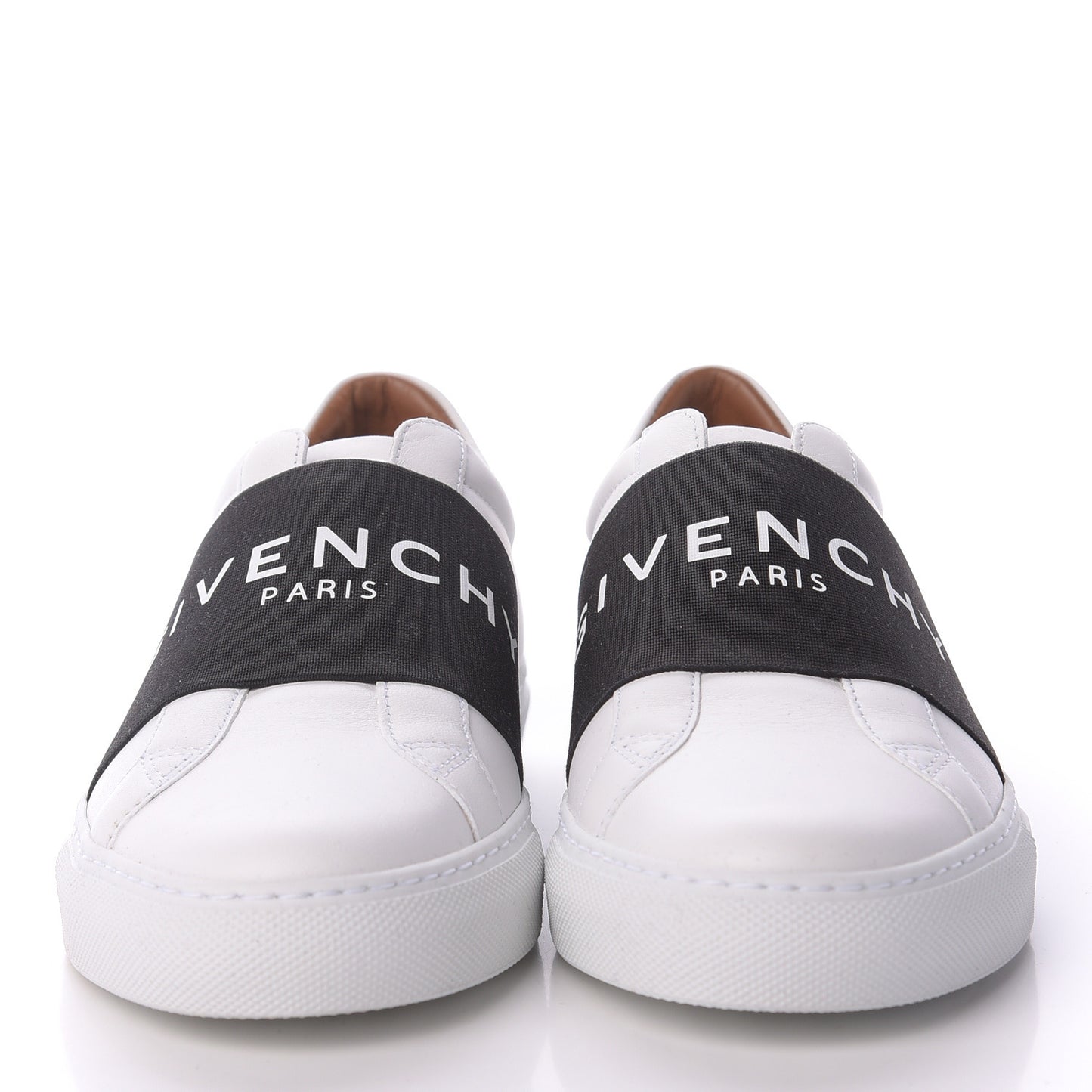 Calfskin Band Logo Womens Urban Street Sneakers 38 White Black