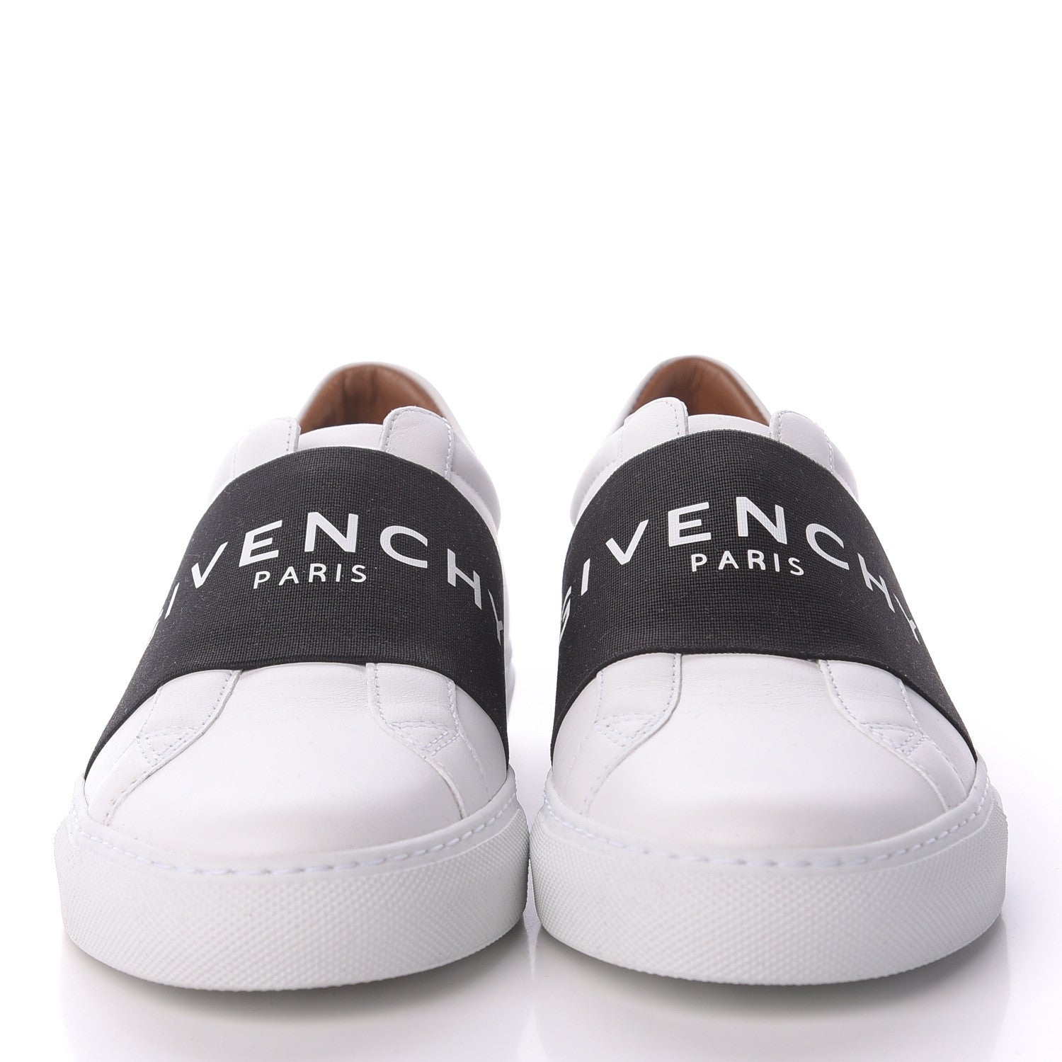 Givenchy Calfskin Band Logo Womens Urban Street Sneakers 38 White Black 2 of 9