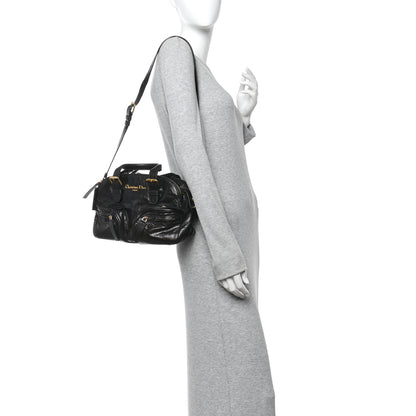 Christian Dior Crinkled Calfskin Small Grand Tour Bowling Bag Black 3 of 10