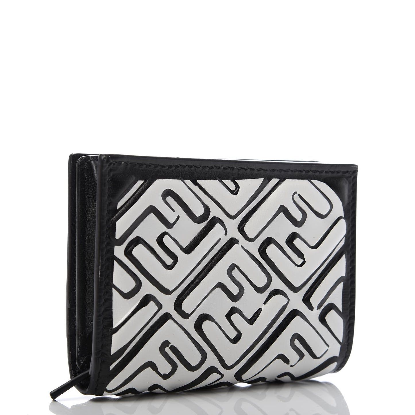 X JOSHUA VIDES Nappa FF Embossed Baguette Wallet White Black