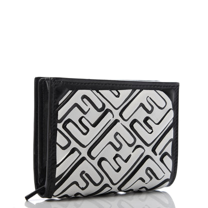 Fendi X JOSHUA VIDES Nappa FF Embossed Baguette Wallet White Black 3 of 7