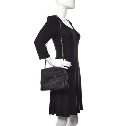 Chanel Lambskin Quilted CC Tassel Shoulder Flap Bag Black 2 of 13