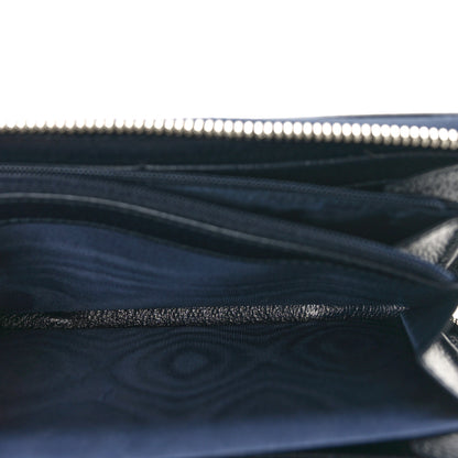 Gucci GG Supreme Monogram Textured Dollar Calfskin Web Ophidia Zip Around Wallet Beige Blue 5 of 7