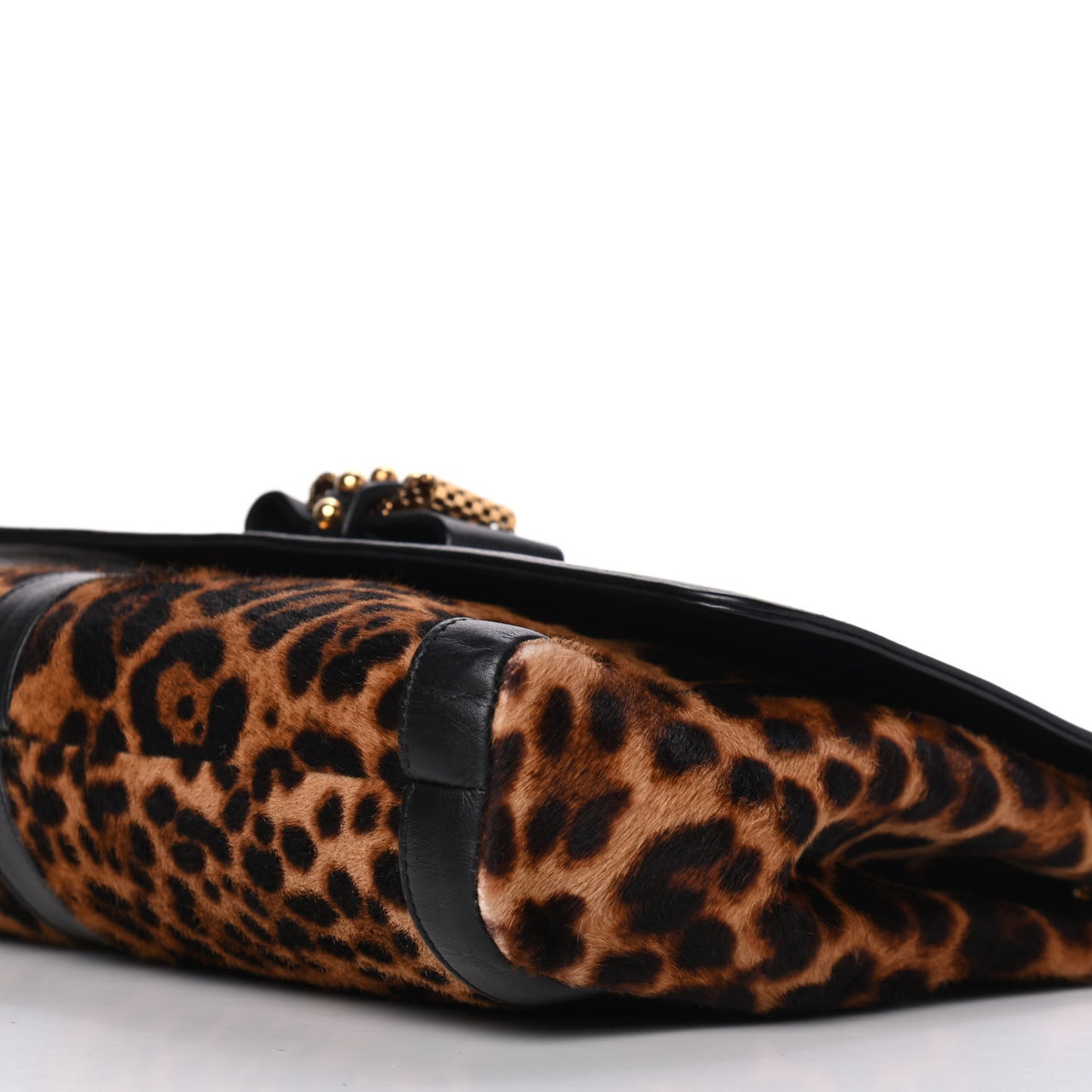 Pony Hair Leopard Print Sweet Charity Shoulder Bag Black