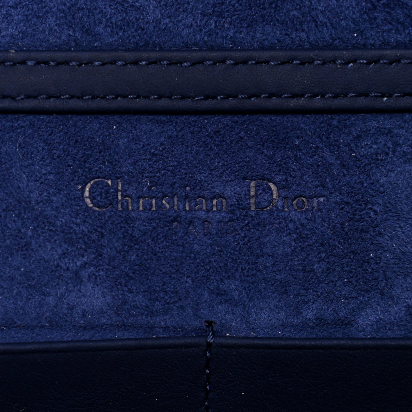 Ultra Matte Calfskin Studded Diorama Wallet on Chain Pouch Indigo