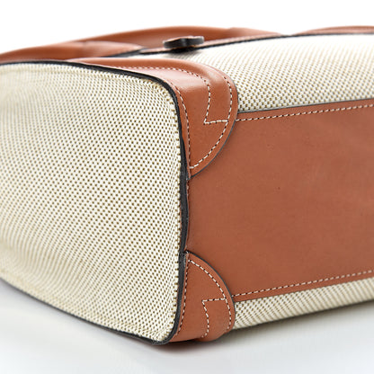 Celine Textile Smooth Calfskin Nano Luggage Tan White 9 of 16