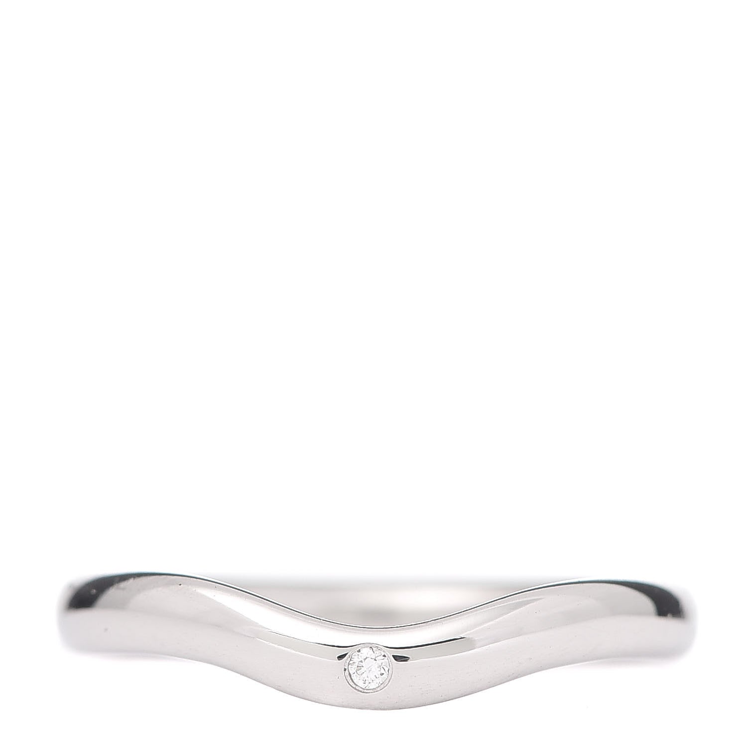 Tiffany Platinum Diamond 2mm Elsa Peretti Wedding Band Ring 47 4 1 of 5