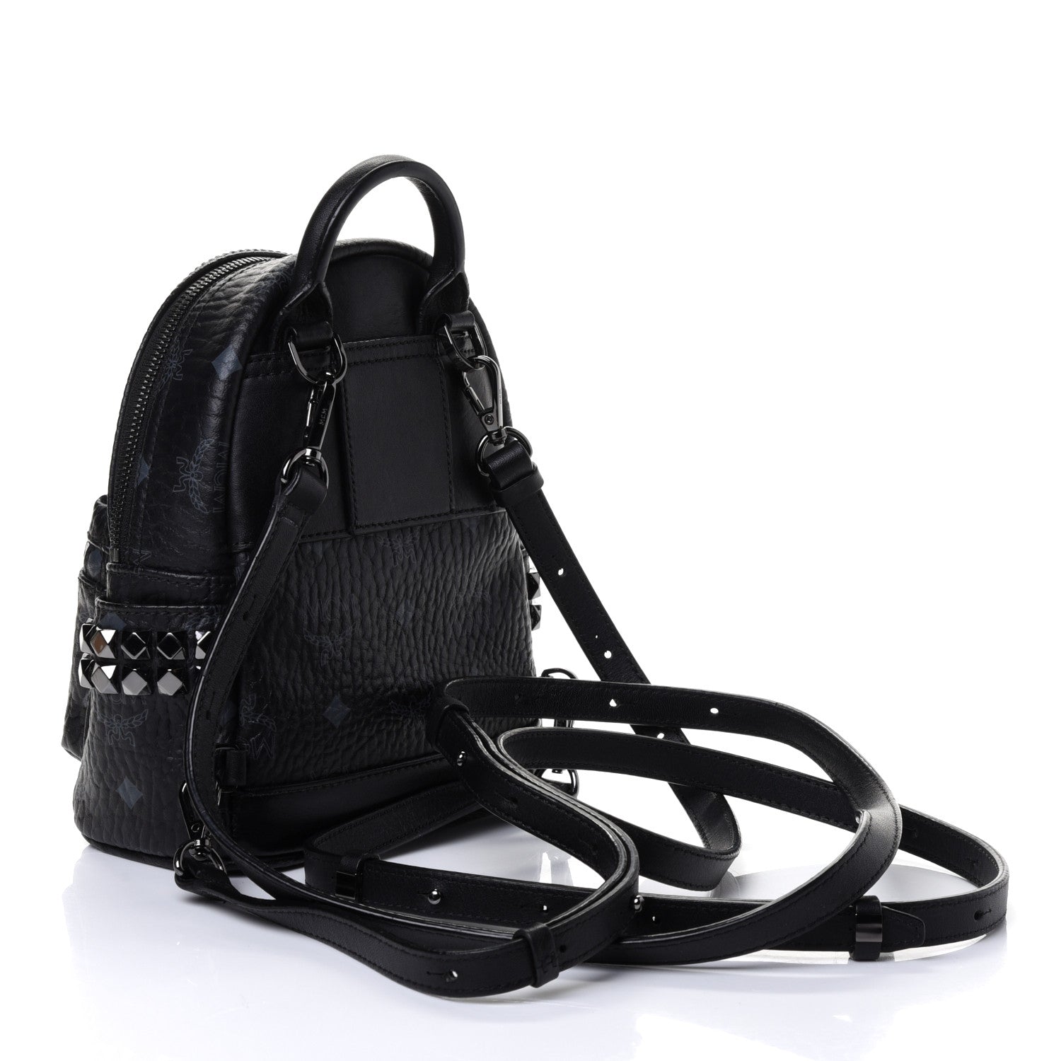 MCM Visetos Side Stud X-Mini Stark Bebe Boo Backpack Black 2 of 4