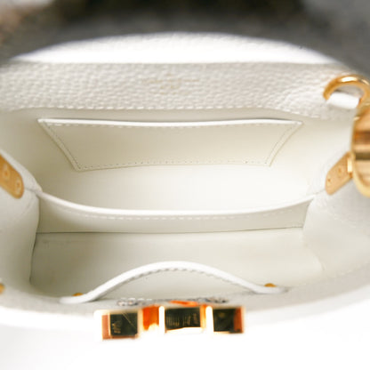 Louis Vuitton Taurillon Snakeskin Capucines Mini White 5 of 9