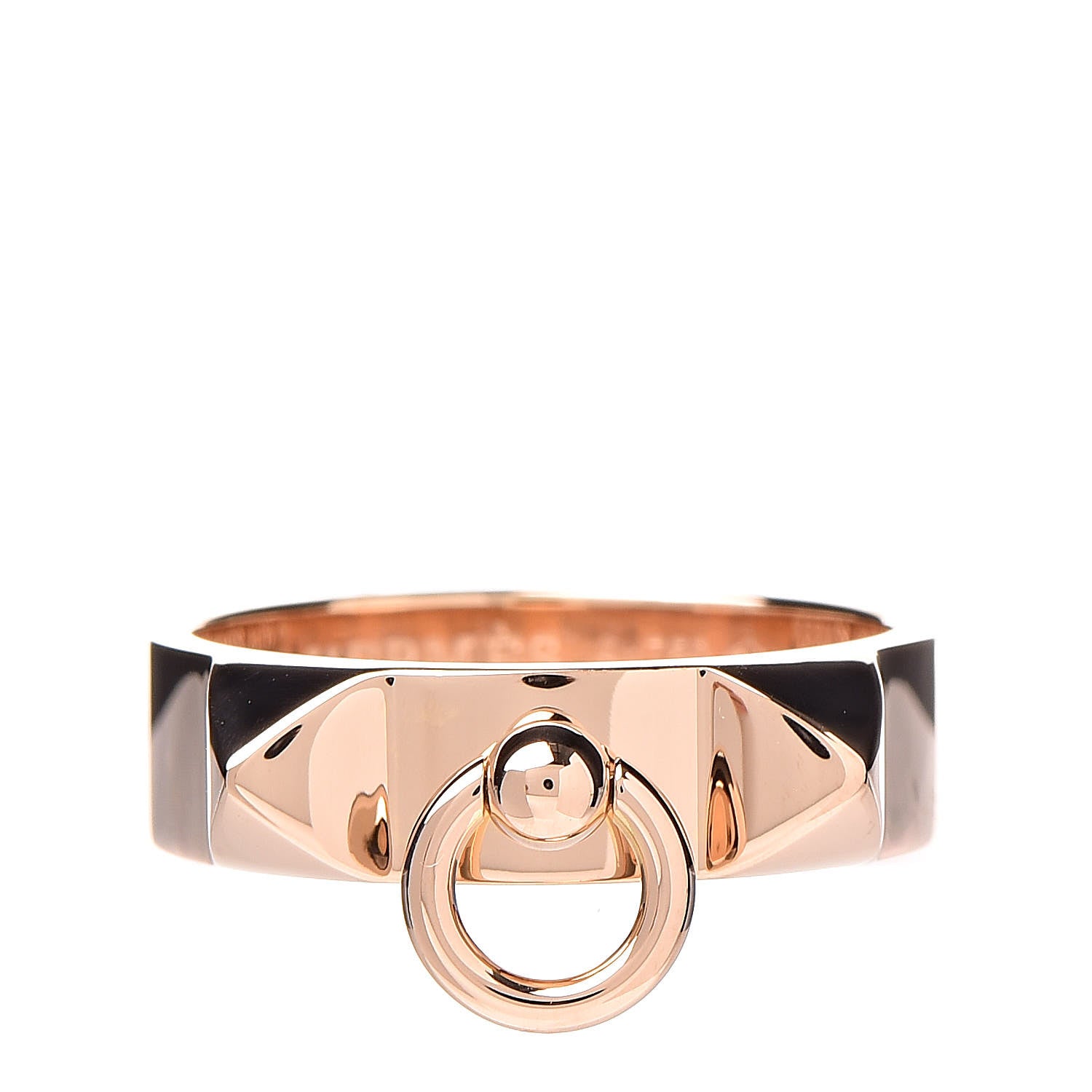 Hermes 18K Rose Gold PM Collier De Chien Ring 51 5.75 1 of 6