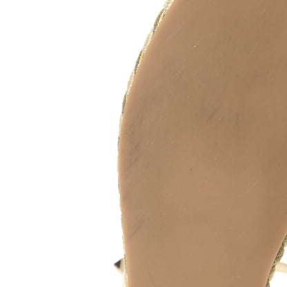 Valentino Garavani Calfskin Rockstud Ankle Strap Torchon Espadrille Caged 30/55mm Sandals 39 Light Ivory 11 of 14