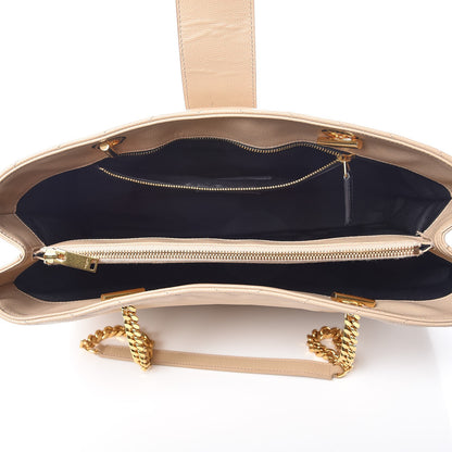 Saint Laurent Grain De Poudre Matelasse Chevron Monogram Shopping Bag Nude Powder 5 of 10