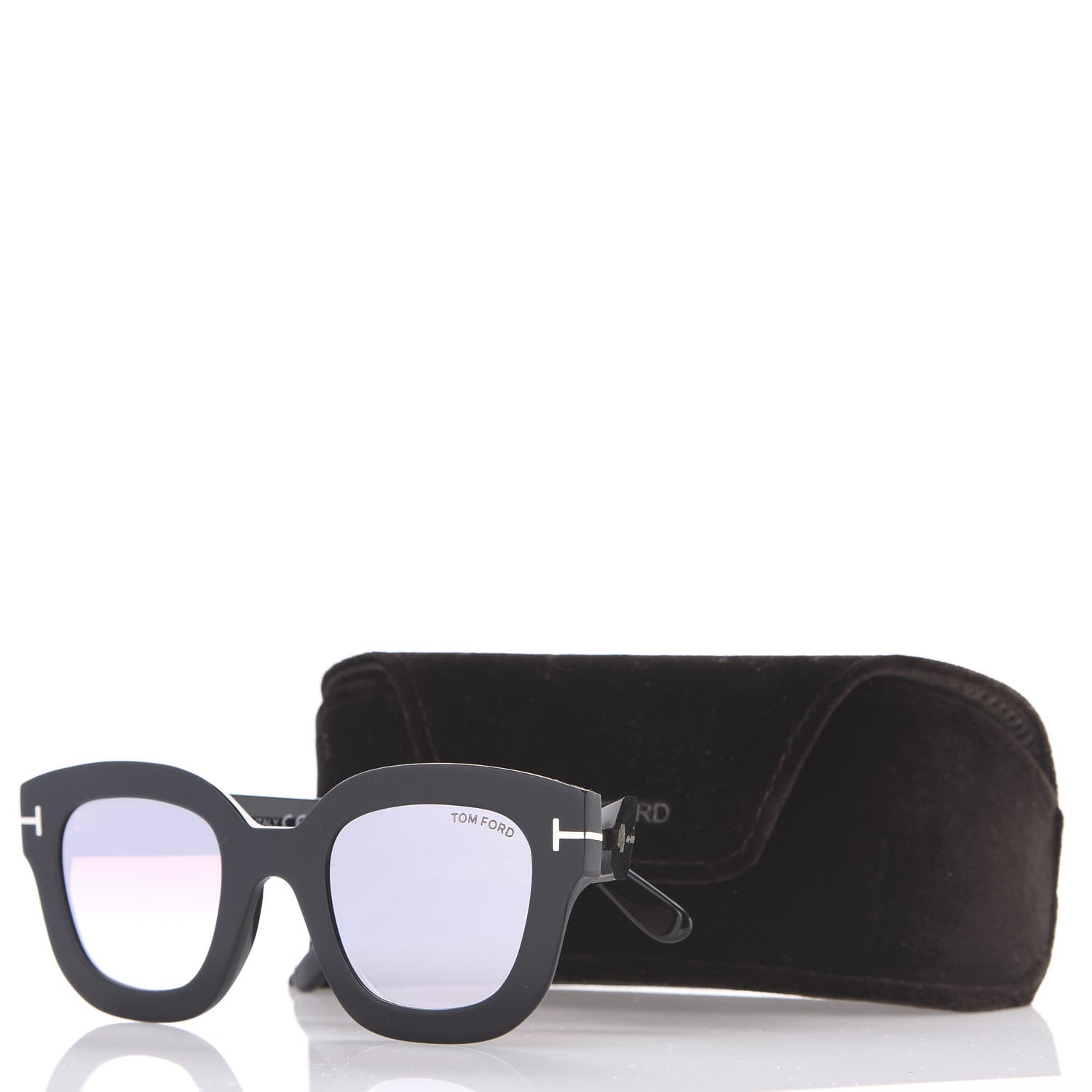 Tom Ford Square Acetate Pia Sunglasses TF659 Black 8 of 8