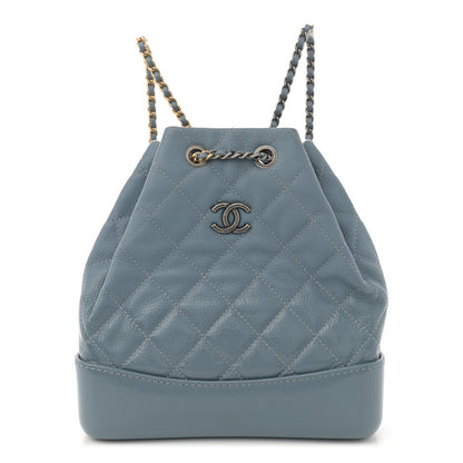 Chanel Patent Goatskin Quilted Small Gabrielle Backpack Blue 1 of 9