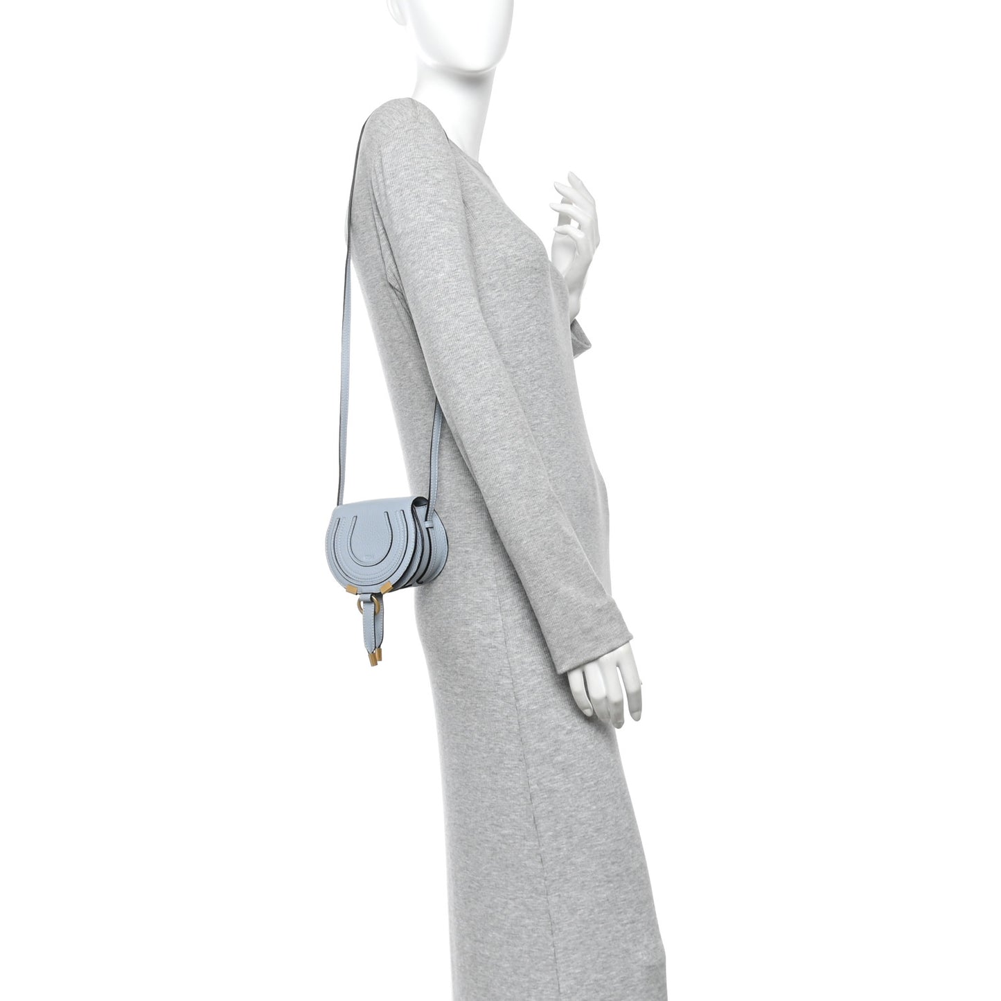 Calfskin Nano Marcie Saddle Bag Shady Blue