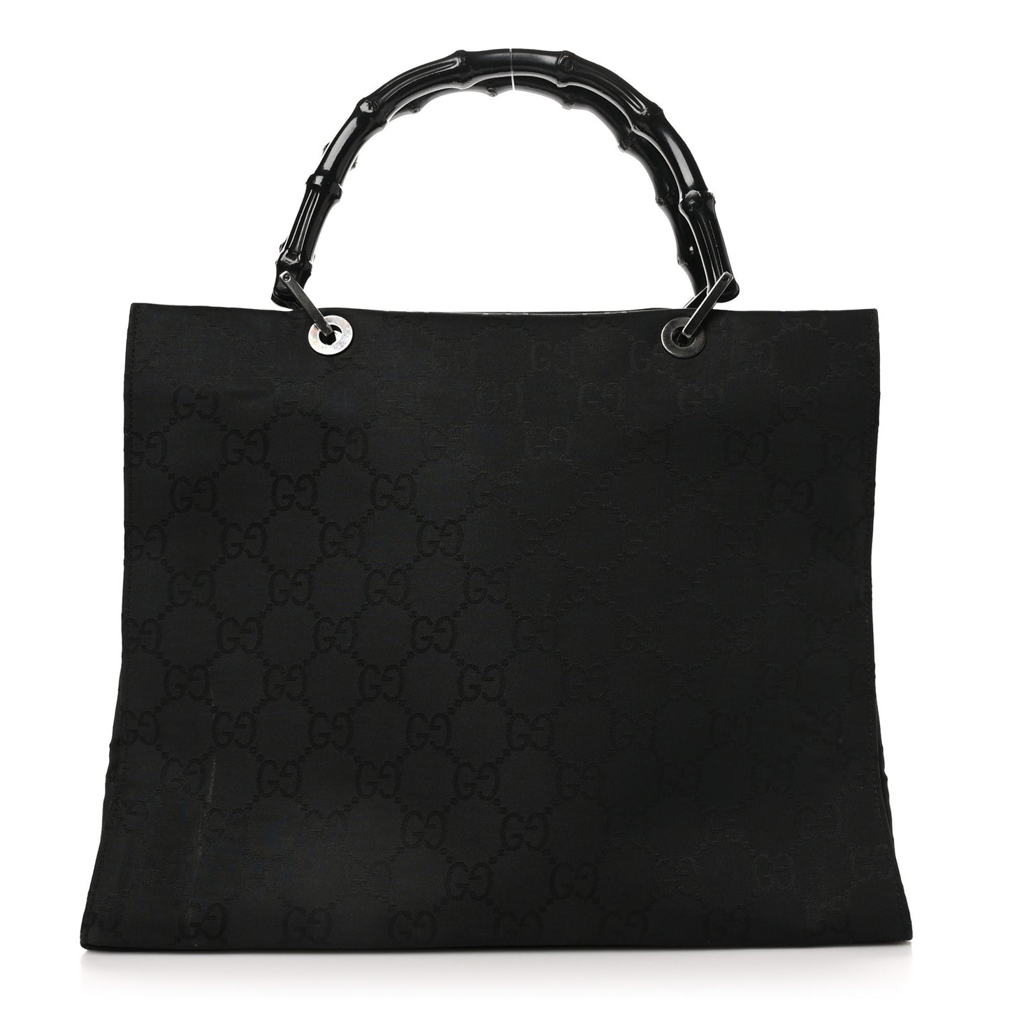Nylon Monogram Bamboo Handle Bag Black