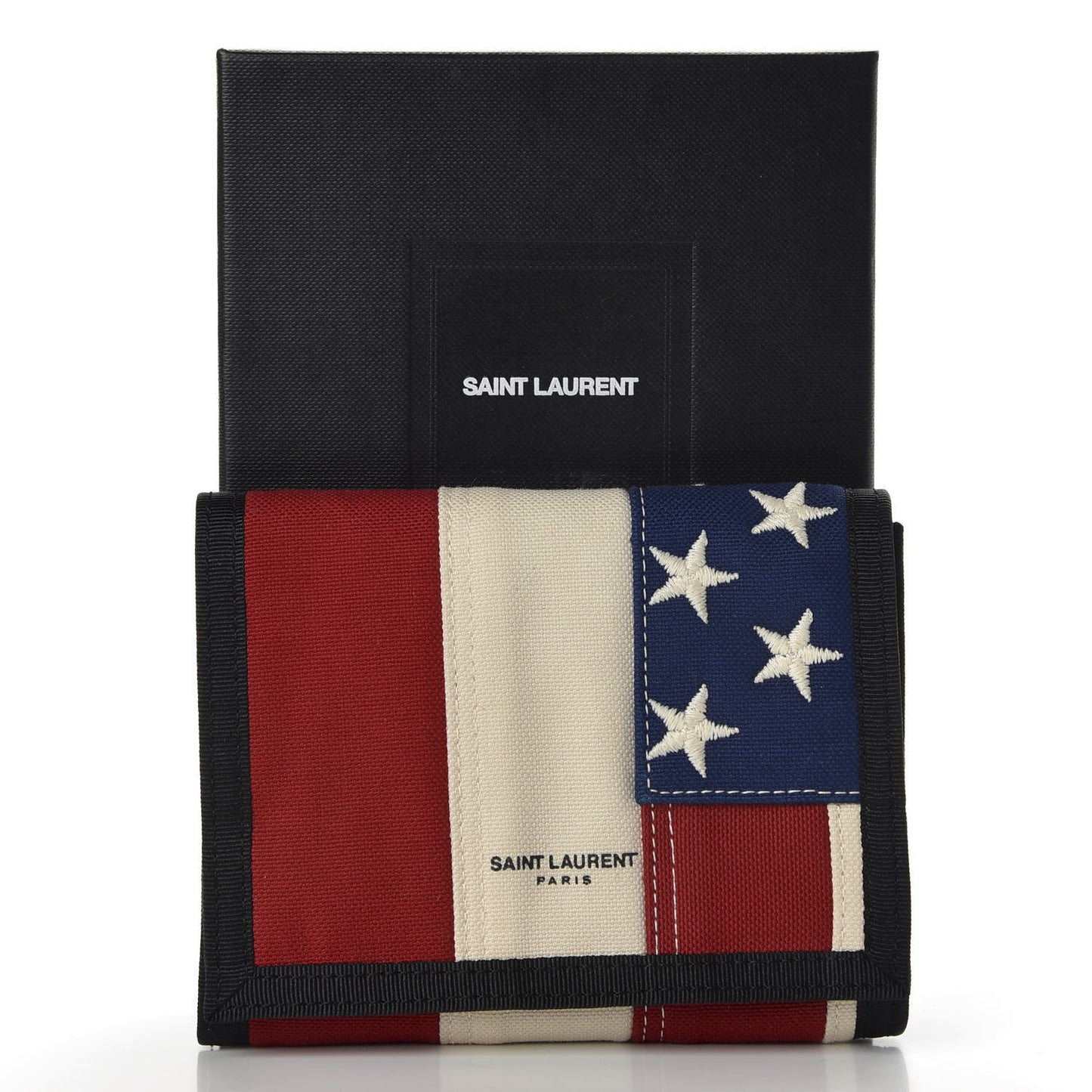 Canvas American Flag Print Buffalo Compact Wallet