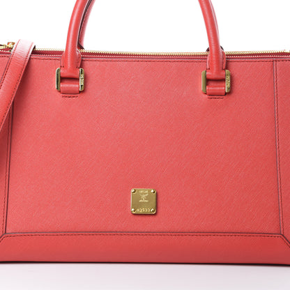 MCM Saffiano Nuovo Tote Hot Coral 9 of 13