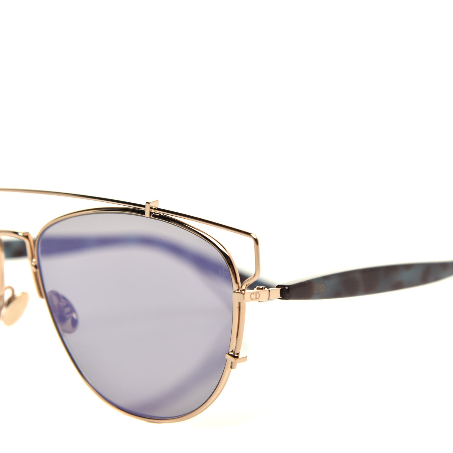 Christian Dior Metal Technologic Sunglasses Gold Blue 7 of 8