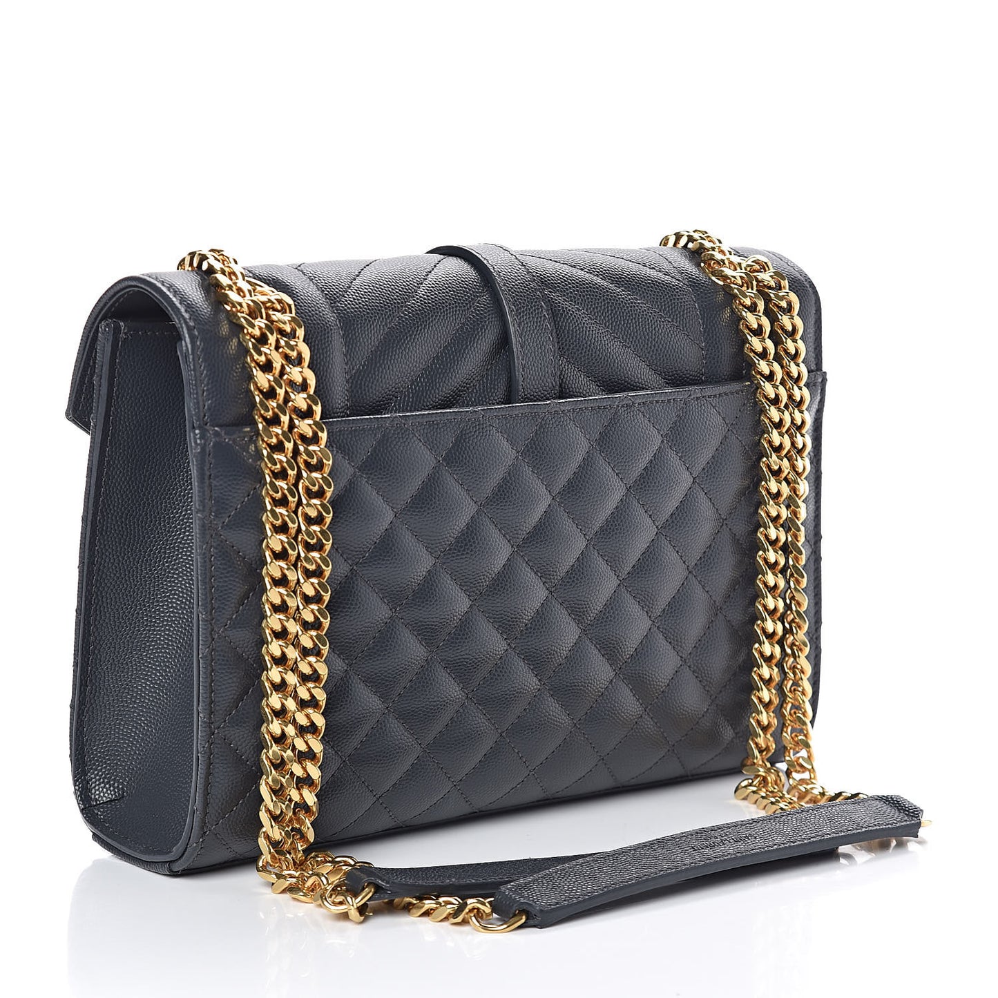 Grain De Poudre Textured Mixed Matelasse Triquilt Medium Monogram Satchel Dark Smog