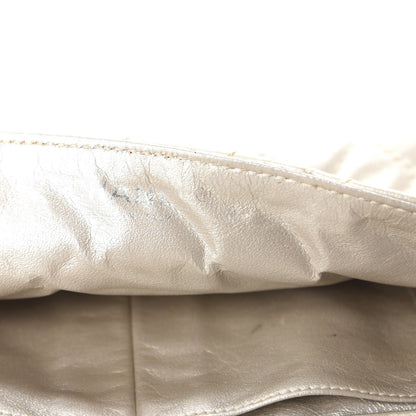Chanel Metallic Lambskin Quilted East West Flap Silver 8 of 10