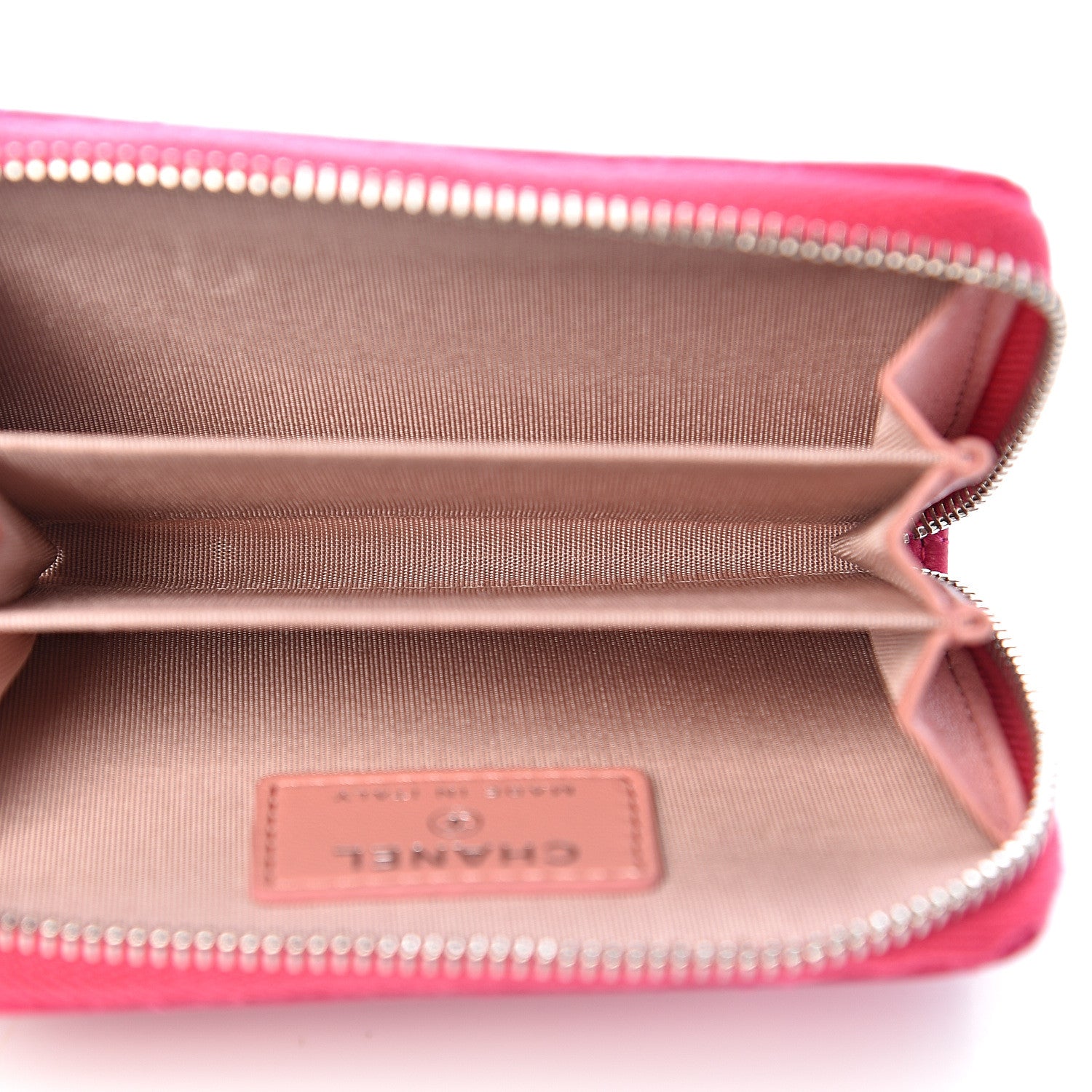 Chanel Lambskin Camellia Embossed Zip Coin Purse Pink 5 of 8